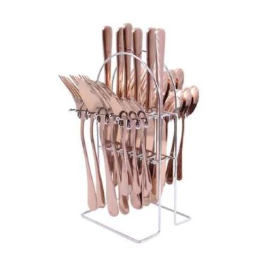 Imagem de Conjunto de Talhes cor Rose com Suporte - 25 peças - Prime Home Decor