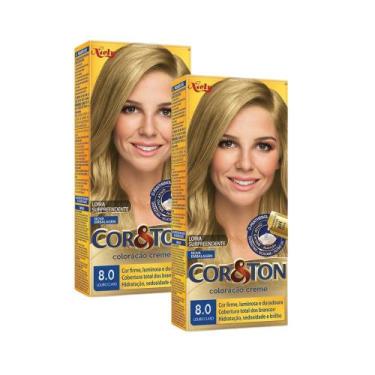 Imagem de Kit 2 Coloração Niely Cor&Ton Louro Claro 8.0 - Cor & Ton