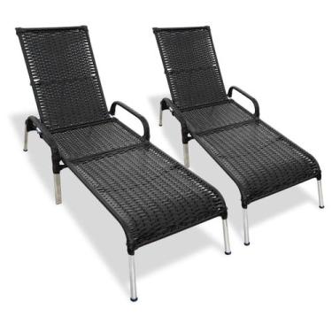 Imagem de Kit 2 Espreguiçadeiras em Alumínio Com Regulagem Madrid - MRD DECORA I