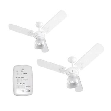 Imagem de Kit 02 Ventilador de Teto Inverter New Maxi Ventura 110V Branco 3 Pás 