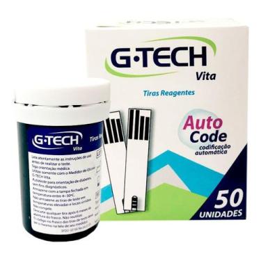 Imagem de 50 Tiras de Glicemia Compatível Com Aparelho Gtech Vita - G-Tech