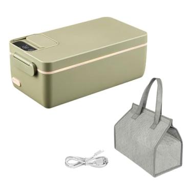 Imagem de Ioensy Aquecedor elétrico de almoço, lancheira autoaquecida, lancheira aquecida de 40 W e 1 L, lancheira aquecida para adultos, casa, trabalho, carro, Verde