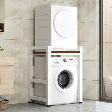 Imagem de Gabinete de máquina de lavar tambor, unidade de armazenamento de máquina de lavar, kit de empilhamento para lavadora e secadora, prateleira de armazenamento para banheiro, cozinha, varanda,