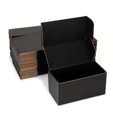 Imagem de DUZCLI Conjunto de 20 caixas de transporte pretas 8x4x4, caixas de papelão ondulado - para embalagens de suprimentos para pequenas empresas, caixas de embalagem, caixas de correio e caixas d