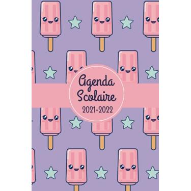 Imagem de Agenda Scolaire 2021-2022: Agenda Kawaii Glaces Journalier Pour Fille, Primaire, Collège, Lycée, Étudiants | De Septembre 2021 À Juillet 2022