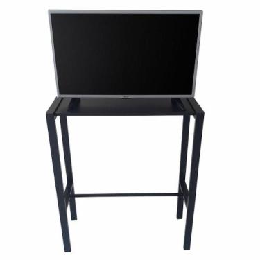 Imagem de Aparador Prateleira Industrial Mônaco Mdf Preto 80Cm - Belolar