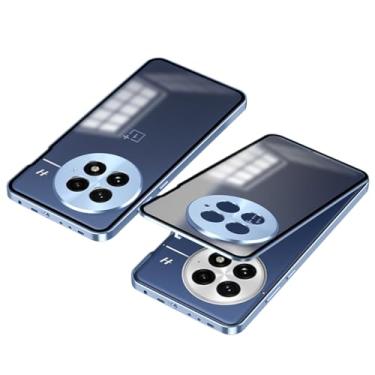 Imagem de QUIETIP Capa compatível com OnePlus 13 com protetor de tela, moldura de metal + capa traseira de superfície fosca de PC com proteção à prova de choque para câmera, azul