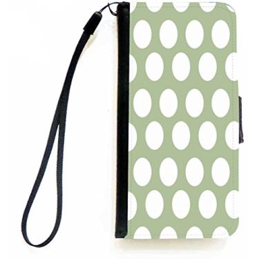 Imagem de Rikki Knight Capa carteira flip de bolinhas verde opaco com aba magnética para Apple iPhone 5c
