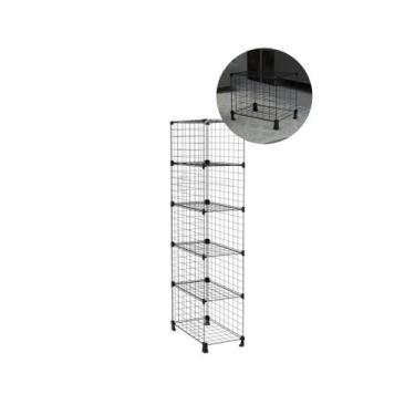 Imagem de Estante Aramada Livreiro 5 Nichos com 1,55m 40cm Profundidade Preto pa