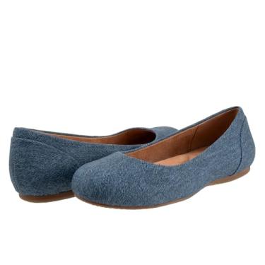 Imagem de SoftWalk Sapatilha feminina Sonoma Ballet, Jeans azul, 8 Wide