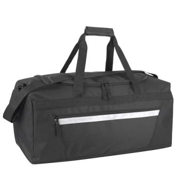 Imagem de Bolsa esportiva refletiva de 40 litros, 55 cm com alça de ombro para homens, mulheres, viagens, Preto, 22 x 12 x 9 inches, Esportivo