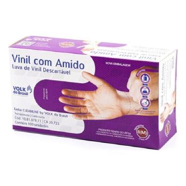 Imagem de Luva De Vinil Volk C/ Amido - Tamanho G  Original - NoBrand, Transpare