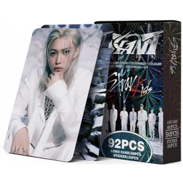 Imagem de KPOPBP Stray Kids 60 PCS Giant Album Photocards Lomo Card Set with 32 PCS Stickers Pack, Kpop Gift Merch for SKZ Boys and Girls