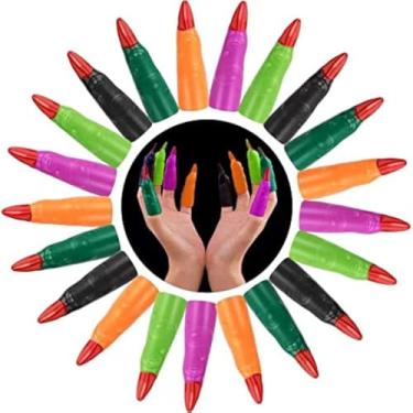 Imagem de HFATMOS Finger Pointers for Kids Reading, 5 Colors Martian Witch Fingers, Fake Finger Nail Covers for Kindergarteners, Young Readers, Halloween, Cosplay Costume Party, Scary House, Masquerade, 24 Pcs