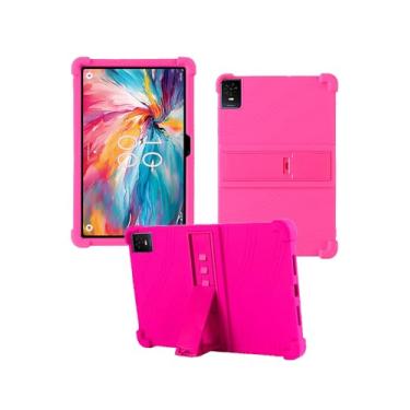 Imagem de Capa para TCL TAB 10 NXTPAPER 5G 10,4 polegadas 2024 - Capa protetora de borracha leve à prova de choque de silicone macio e ajustável para crianças, rosa vermelha