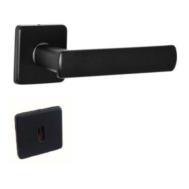 Imagem de Fechadura DAMA Interna Preta Arouca Roseta Quadrada Inox