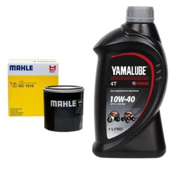 Imagem de Kit Troca Óleo 1L Yamalube 10w40 + Filtro Metal Leve