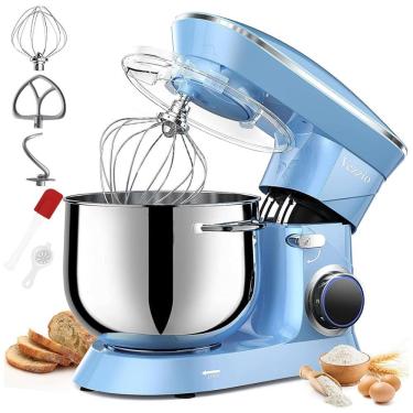 Imagem de Batedeira 8,9L com 10 Velocidades, Tigela de Aço Inoxidável e Acessórios, 110V 660W, Vezzio, Azul