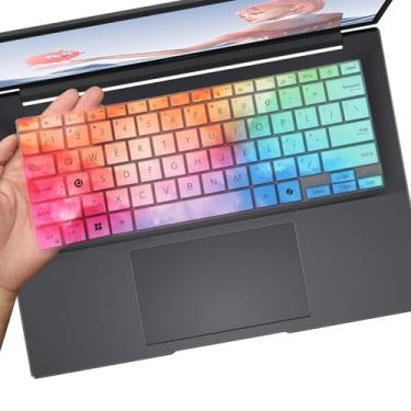 Imagem de Capa para teclado ASUS Vivobook S 14 OLED Laptop M5406 S5406 S5406MA-AS96 35.6 cm, 2024 Novo Vivobook S 14 OLED 35.6 cm Laptop US Layout Teclado Protetor Colorido