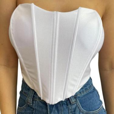 Imagem de Cropped Corselet Blusa Feminina Decotado Festa Balada Casual Elegante 