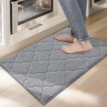 Imagem de COSY HOMEER Tapetes de cozinha laváveis antiderrapantes tapetes de cozinha para piso absorvente tapete de cozinha 50,8 cm x 81,3 cm tapetes macios para cozinha, tapete de pia, entrada, tapetes de área