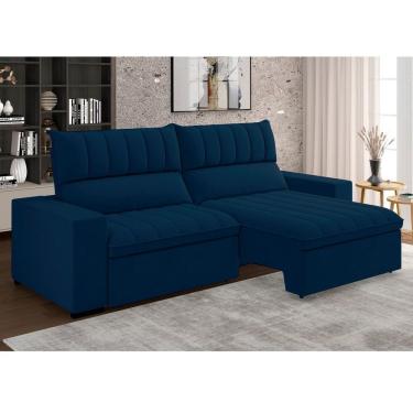 Imagem de Estofado Retratil e Reclinável 4 Lugares 250cm New Mali Azul