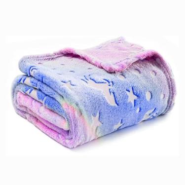 Imagem de Manta Cobertor Infantil Mágico que Brilha no Escuro - Ideal para Conforto, Brincadeiras e Soninho, Supermacio, Aquece com Estilo e Proporciona Diversão (Unicórnio Lilás e Rosa)