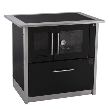 Imagem de Fogão A Lenha Eclipse Dirireito Preto Chapa Vitroceramica N2