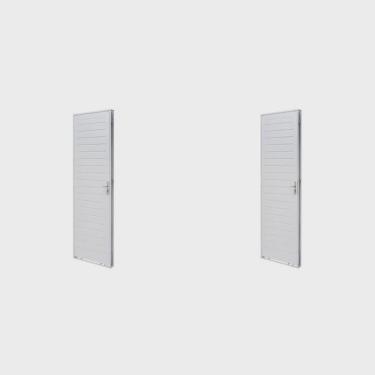 Imagem de Kit com 2 Portas de Aço Lambri 215x83cm Batente 12cm Qualitysol Branco