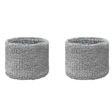 Imagem de Couver Pulseira de moletom juvenil de algodão felpudo prata de 7,6 cm para esportes e mais, 1 par