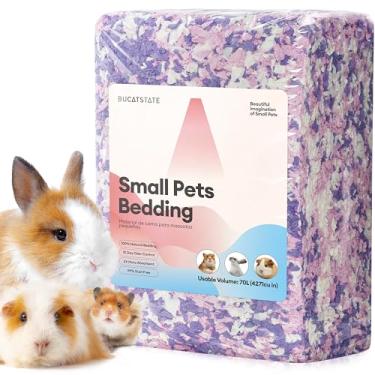 Imagem de BUCATSTATE Roupa de cama para hamster 70 L, 99% livre de poeira e porquinho-da-índia para controle de odor, roupa de cama aconchegante para animais pequenos para coelho, rato, anão, sírio, hamsters