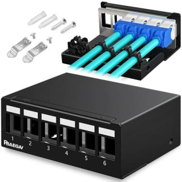 Imagem de PBAEGAV Painel De Conexão 6 Portas Keystone Network Patch Panel Utp/Stp Em Branco Compatível Com Conector Keystone Lc/Sc/St/Fc/Usb/Hdmi Para Caixa De Terminação Ethernet Doméstica De Montagem Em Mes