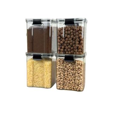 Imagem de Monte seu Kit Pote Hermético para Mantimentos de Cozinha Dispensa Armário Plástico