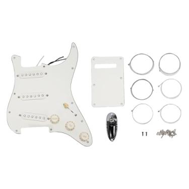 Imagem de Guitarra Elétrica Pickguard pré -conectado, Placa de Guarda de Intensificador de Som de Bobina Dupla Com Fiação de Parafusos de Montagem Fiação da Fiação para Guitarras (Plugue do navio Chrome)
