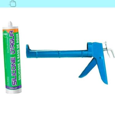 Imagem de Silicone Cinza 450G Selante Acrílico Base Dágua E Aplicador - So Produ