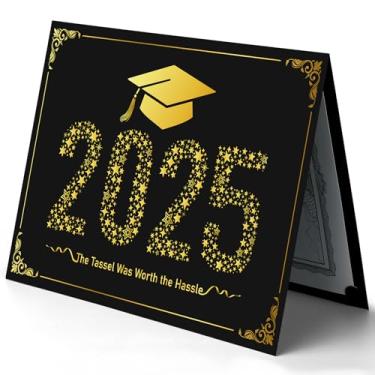 Imagem de ReliThick 50 peças de titulares de certificado de graduação classe de 2024 porta-diploma borda dourada de folha de formatura para certificados de tamanho carta de 20 x 28 cm, cartolina, papéis de