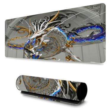 Imagem de Mouse Pad Grande Anti Derrapante Profissional Games e Escritórios (90x40cm) White Dragon