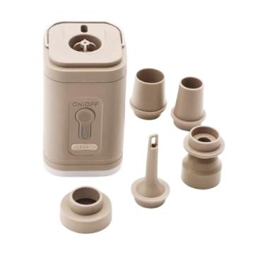 Imagem de Kunpengzhi Mini bomba de ar para infláveis, portátil, elétrica tipo C, recarregável, infla rapidamente para boias de piscina, colchão de ar, anel de natação, sacos de armazenamento a vácuo (cáqui)
