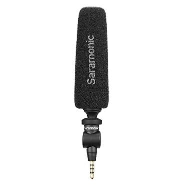 Imagem de Saramonic Microfone unidirecional micro-espingarda com saída TRRS de 3,5 mm para smartphones, tablets, computadores e muito mais com uma porta de fone de ouvido de 3,5 mm (SmartMic5S)
