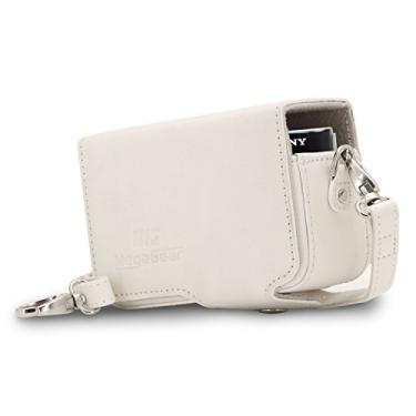 Imagem de MegaGear MG1418 Sony Cyber-shot DSC-HX99, DSC-HX95, DSC-HX90V, DSC-HX80, DSC-WX500 capa de couro para câmera com alça – Branco