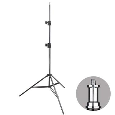 Imagem de JINBEI Suporte de luz fotográfica de 200 cm, tripé de metal dobrável com interface universal padrão de 1/10.2 cm para luz de anel de luz LED estroboscópica softbox, capacidade de carga: 4 kg/4 kg