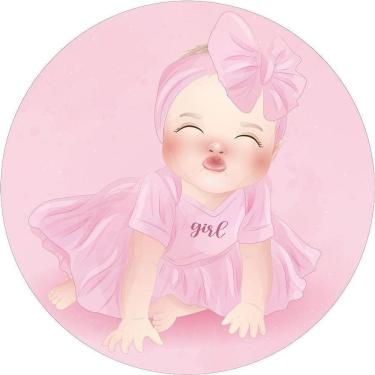 Imagem de Painel Redondo Tecido Sublimado 3D Chá De Bebê Frd-5763