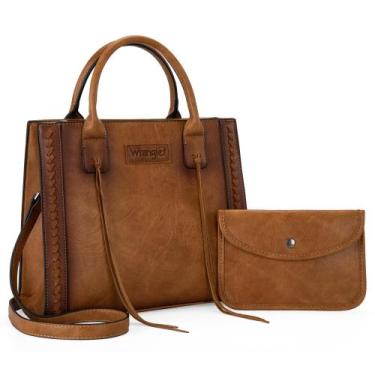 Imagem de Sacola Montana West Wrangler Brown para mulheres com conjunto de carte
