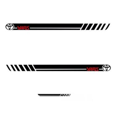 Imagem de Kit Faixas Adesivo Lateral E Traseira - Yaris 22 23 2024 - Jhow Adesiv
