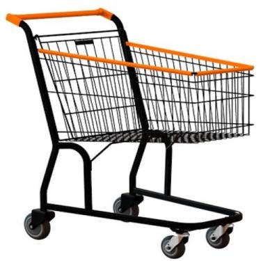Imagem de Carrinho de Supermercado Simples 130L Preto C/ Laranja - Zinco & Arte,