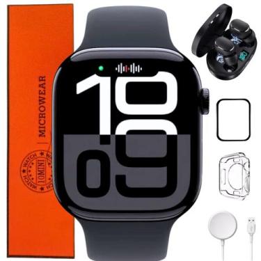 Imagem de Smartwatch Feminino Masculino W10 Mini 42mm Amoled + Fone - 01Smart, P