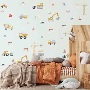 Imagem de Papel de Parede Quarto Menino Carrinhos Trator Construção 9m²