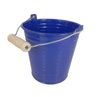 Imagem de Balde Cachepot metal decoração mini baldinho festa Azul Esc - Rio Tiju