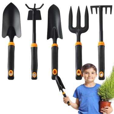 Imagem de Bohany Pá De Jardinagem, 5 Peças De Pás Para Plantio, Kit Ferramentas Jardinagem Com Transplantador Para Canteiros, Cultivo De Vegetais, Varanda, Quintal, Interior, Gramado E Acampamento