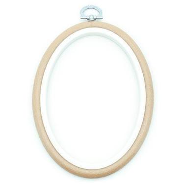 Imagem de Bastidor Flexível para Bordado Oval Bege - Nurge, 15cm